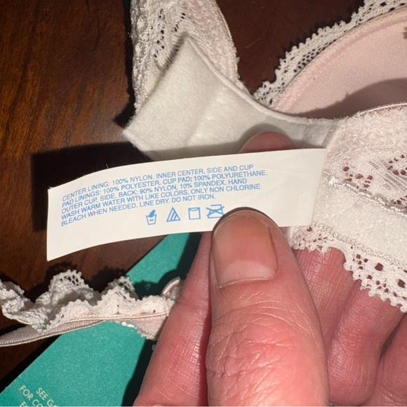 NWT Playtex Pink And White Lace Underwire Bra Size 32A - Picture 6 of 6